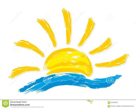Logo Du Soleil Et De La Mer Illustration de Vecteur - Image: 62358450