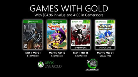 Xbox Live Gold free games for March 2020 announced - Gematsu