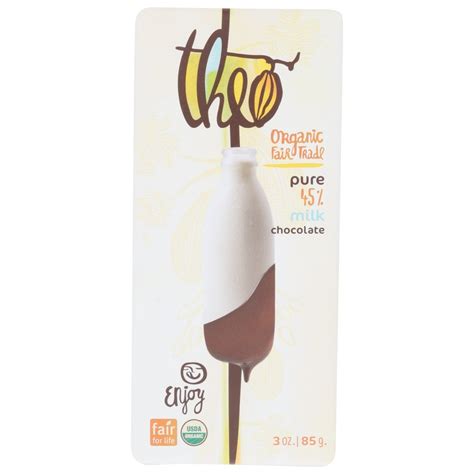 Theo Chocolate 45% Pure Milk Chocolate Bars, 3 Oz - Walmart.com ...