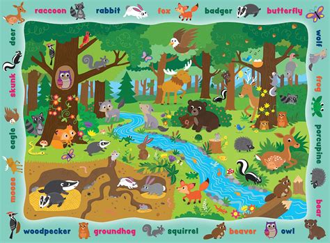 Hide & Seek - Animals in the Forest, 48 Pieces, MasterPieces | Serious Puzzles