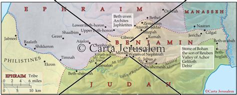 The Borders Of The Tribe Of Benjamin And Its Neighbors - Biblewhere