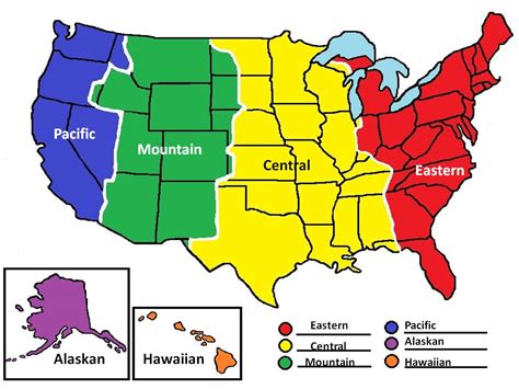 Map Of The United States Time Zones Printable