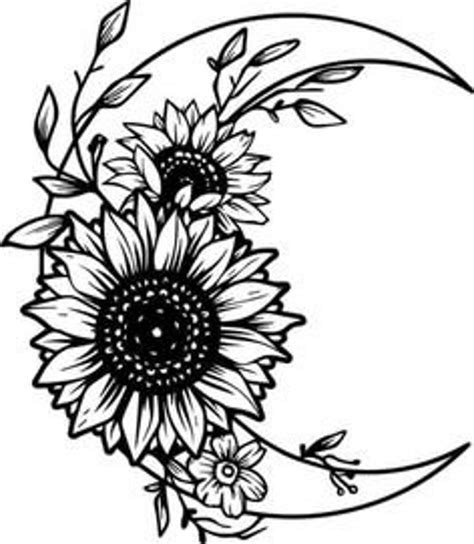 crescent moon with sunflowers svg file in 2021 | Cricut vinyl, Sunflower, Cricut creations