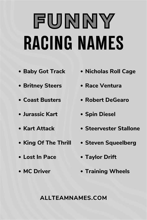 176 Awesome Racing Team Names For 2024