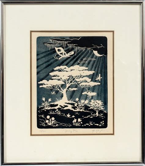 AL KAUFMAN INTAGLIO ETCHING PAPER, "SPRING TIME" : Lot 22469