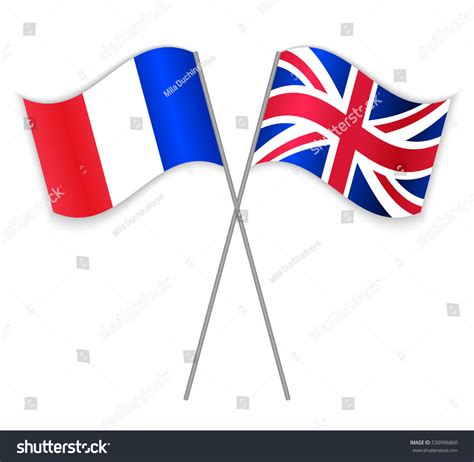 French British Crossed Flags France Combined Stock Vector (Royalty Free ...