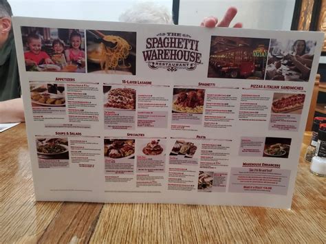 Menu at Spaghetti Warehouse restaurant, Akron