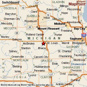 Alma, Michigan Area Map & More