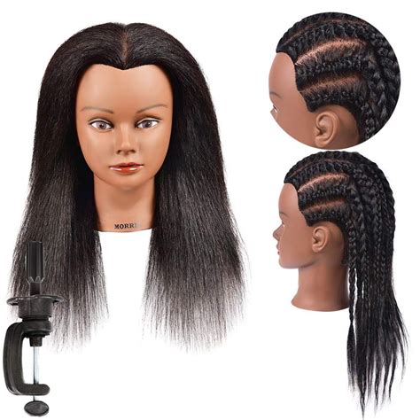 Mannequin Head Hair 100% Real Hair Training Head Cosmetology Manikin Practice Doll Head | Hair ...