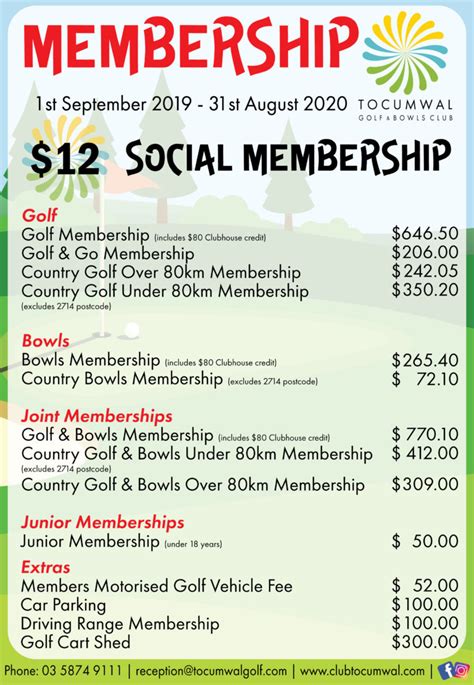 Membership Packages – Club Tocumwal