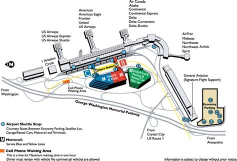 Reagan National Airport Metrorail Map | Tourist Map Of English