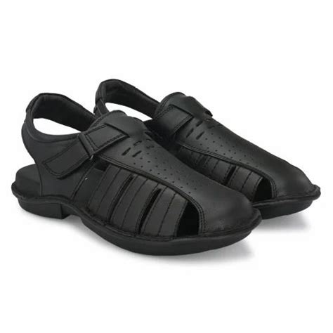 Black Men Leather Sandal at Rs 470/pair | Mens Leather Sandal in Agra ...