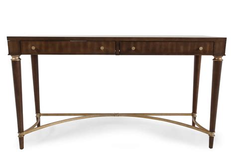 Two-Drawer Traditional Console Table in Brown | Mathis Brothers Furniture