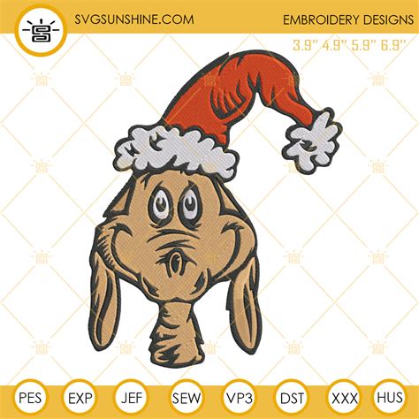 Grinch Dog Christmas Embroidery Design File