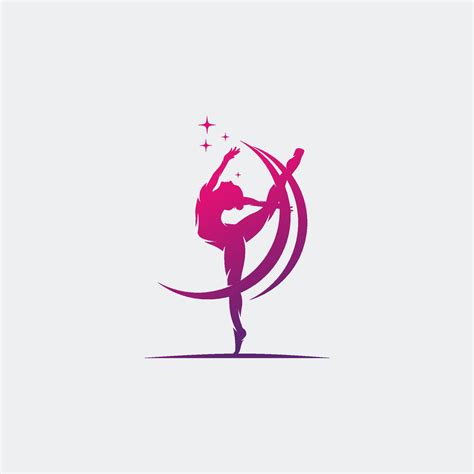 Young gymnast woman dance with ribbon logo 11161672 Vector Art at Vecteezy