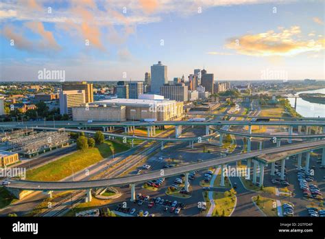 Aerial view of downtown Memphis skyline in Tennessee, USA Stock Photo ...