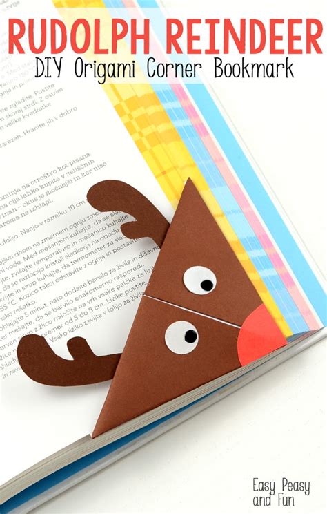 Reindeer Origami Corner Bookmark - Easy Peasy and Fun