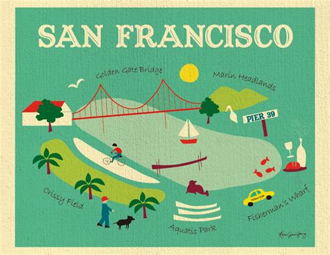 San Francisco Map San Francisco Art San Francisco Wall Art - Etsy