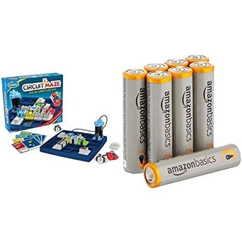 Circuit Maze Board Game with Amazon Basics AAA Batteries Bundle ...