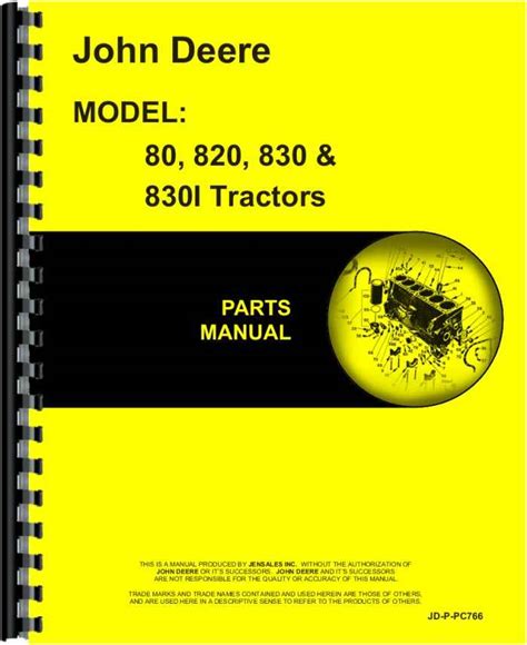 John Deere 830 Tractor Parts Manual