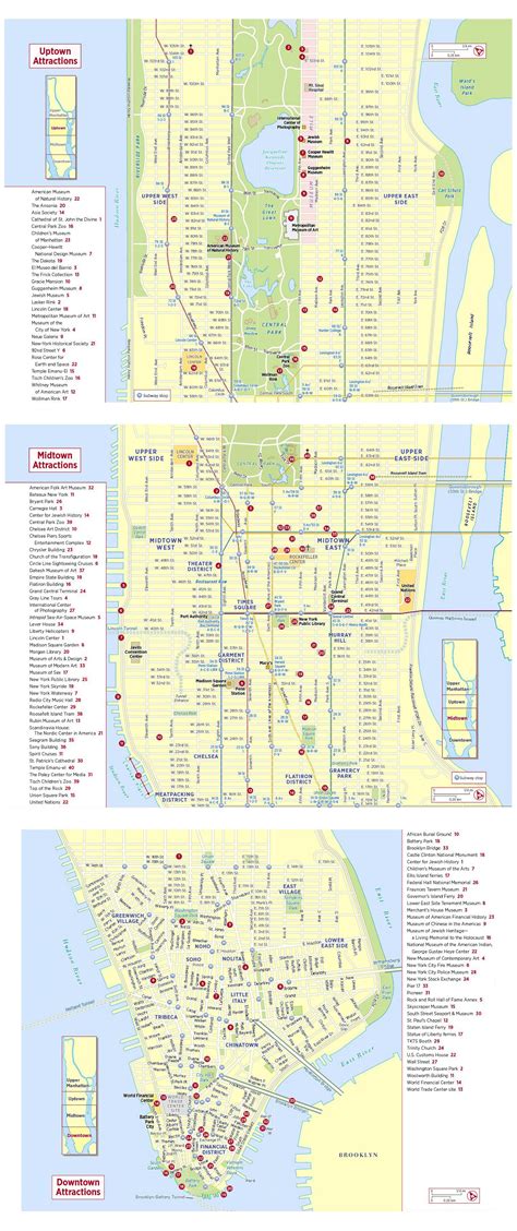 Large tourist attractions map of New York city. New York city (NY) large tourist attractions map ...