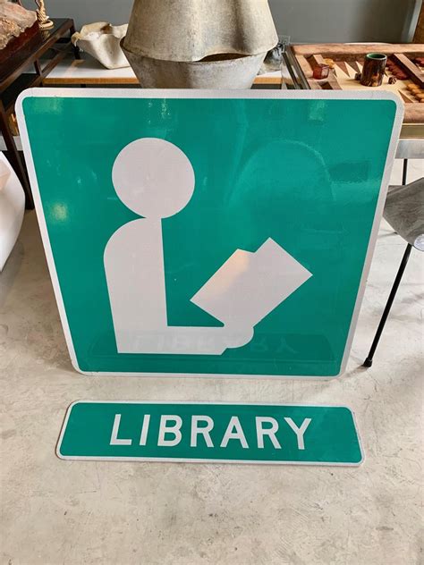 Vintage Public Library Sign at 1stdibs