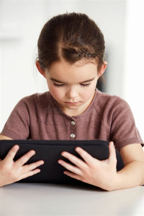 Little girl with tablet stock image. Image of beautiful - 29868155
