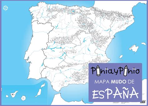 Mapa mudo de España - impreso e interactivo | Pinta y Pinto