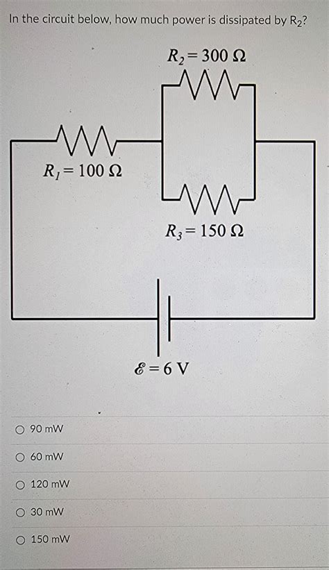 Solved In the circuit below, how much power is dissipated by | Chegg.com