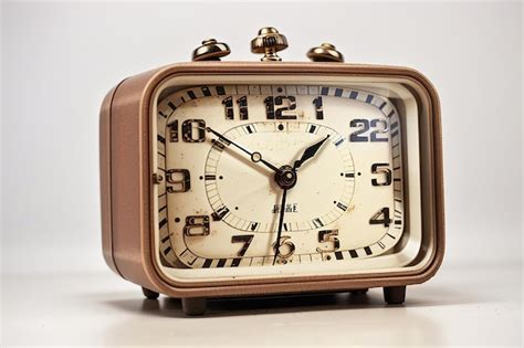 Premium AI Image | Vintage alarm clock old retro alarm clock isolated on white