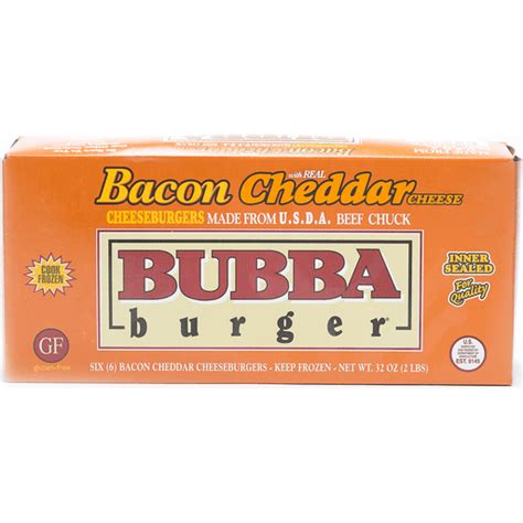 Bubba Burger Cheese Burgers, Bacon Cheddar 6 Ea | Burger | Trucchi's ...