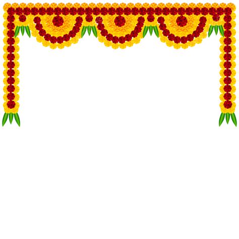 Marigold Garland For Hindu Festival Decoration Vector Design, Marigold Garlands, Marigold Toran ...