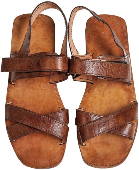 Brown Sandals for Men with Plain Straps