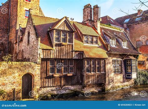 Ancient Building of Medieval Brugge, Belgium Stock Image - Image of ...