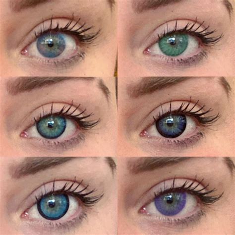 6 different colored contacts on blue eyes in 2020 | Colored contacts, Contact lenses colored ...