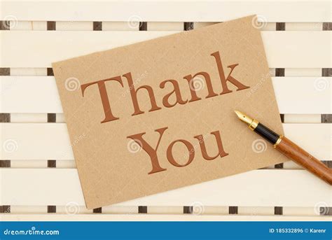 Thank You Greeting Card with a Pen Stock Photo - Image of thanks, object: 185332896