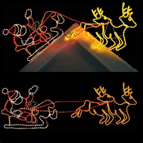 Led Outdoor Santa Sleigh And Reindeer For Outdoor Christmas Rooftop Window Lawn Decoration - Buy ...