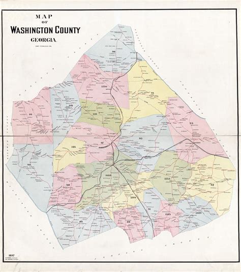 1897 Map of Washington County Georgia Sandersville Landowner Reprint - Etsy