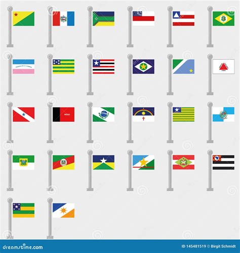 Flag Set of All States of Brazil. Vector Collection Stock Vector ...