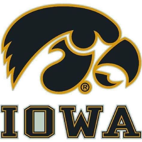 the logo of the university of iowa is shown in black and gold letters ...