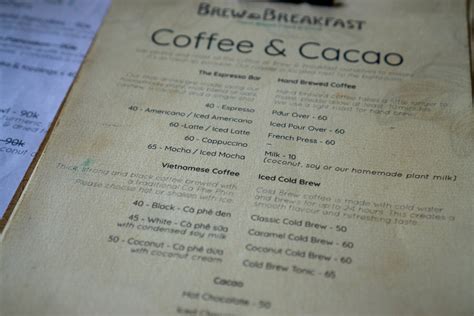 Close Up Photo of Menu with different kinds of Coffee such as ...