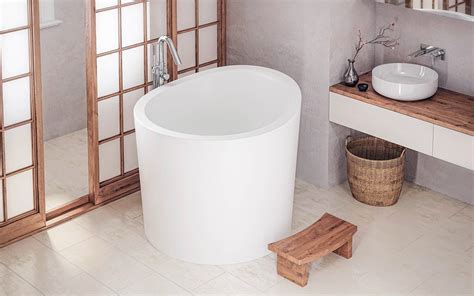 Aquatica True Ofuro Mini Freestanding Stone Japanese Soaking Bathtub