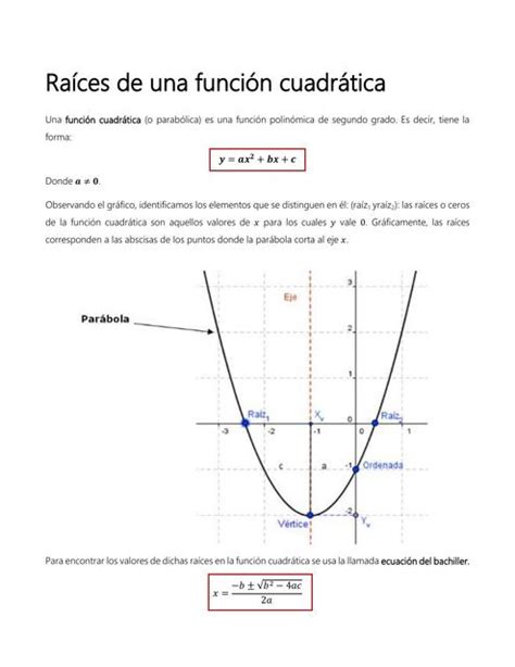 Raíces para una función cuadrática | Brian Andrés Araque | uDocz