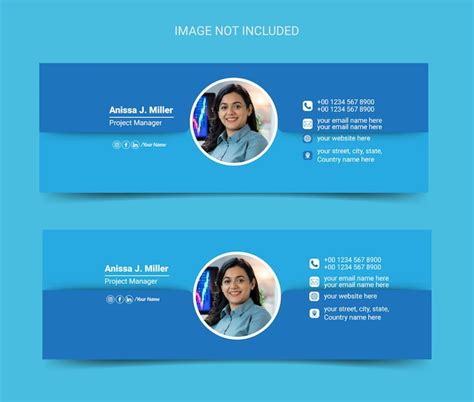 Premium Vector | Email signature design or email footer and personal social media cover templet