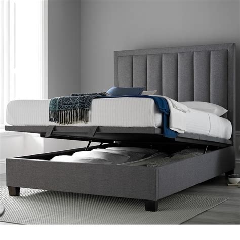 Ventura Grey Fabric Ottoman Storage Bed