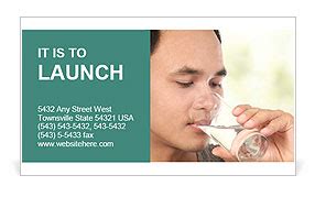 Young Man In A Tight Shot Drinking Water. Business Card Template & Design ID 0000055817 ...