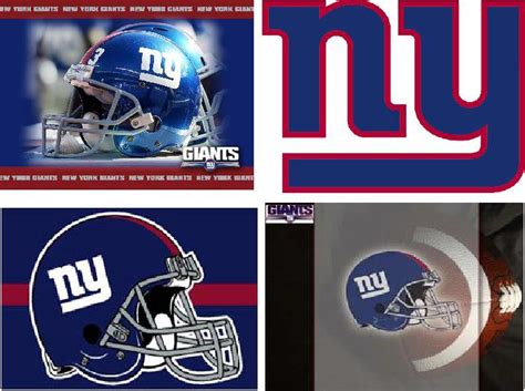 Lot Of 4 NY Giants Football Fabric Panel Quilt Squares