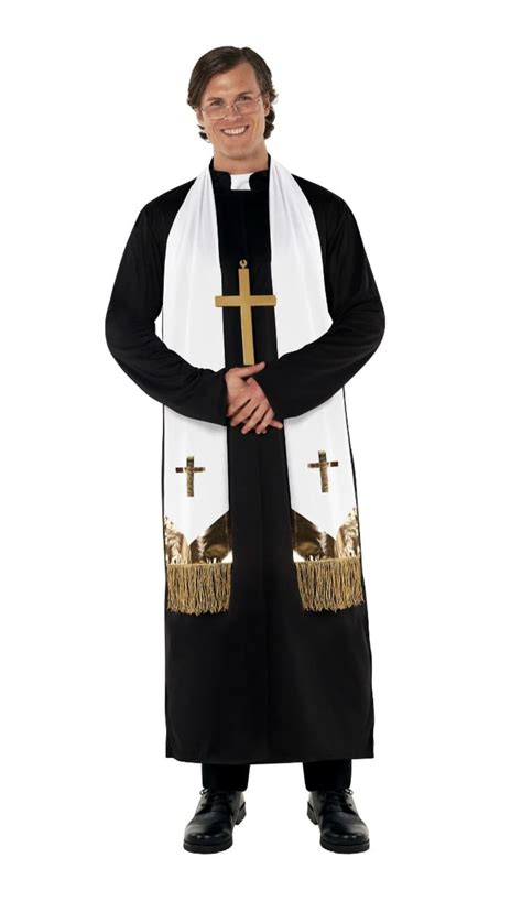 Religious Priest / Vicar Costume, plus size Vicar fancy dress costume, XXL priest costume