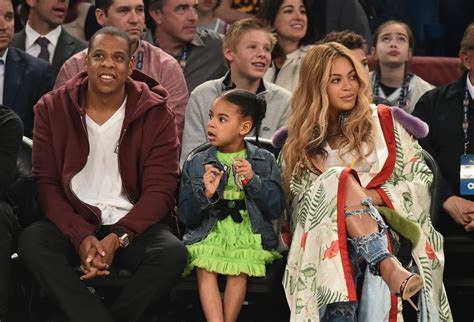 Beyonce, Jay Z & Blue Ivy Sit Courtside At The All-Star Game