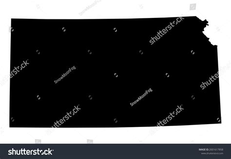 Outline Map Kansas Isolated Vector Illustration Stock Vector (Royalty ...